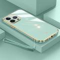 Maitus for iPhone 11 Pro Max Back Cover with Hand Strap Luxury 6D Plating Square Bumper Shiny Soft Silicone Cases Full Protection Mobile Phone Case for Boy Girls. 