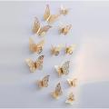 3D Golden/Silver and demanded color Butterfly Mirror Wall Sticker Home Decoration (PACK OF 12). 