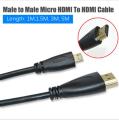 90 Degree Micro HDMI To HDMI-compatible UP/Left/Right Angle Micro HDMI Cable For Digital Camera Sony A6400 GH4 Tablet 50cm/150cm. 