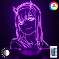 Anime Zero Two Figure  3d Lamp Nightlight Kids Child Girls Bedroom Decor Light Manga Gift Night Light Lamp Darling In The Franxx. 