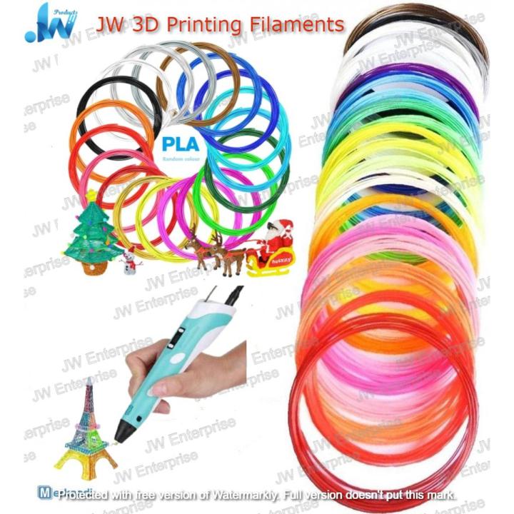 JW 10 Meter PLA 1.75mm Filament Printing Materials Reusable Plastic for 3D Printer Extruder Pen Accessories-PLA Filament For 3D Pen -Eco-friendly Material 3D Pen Filament - Colorful 1.75 mm Filaments For High Temperature Pen Food Grade PLA