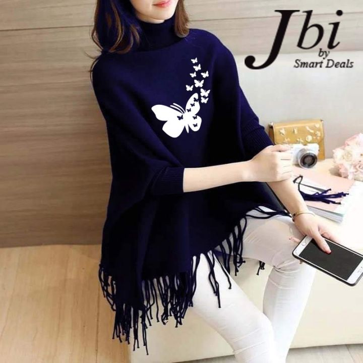 Women's%20Winter!%20Fleece%20Printed%20Poncho%20For%20Women%20Butterflies%20Printed%20Poncho%20For%20Girls%20-%20Image%206