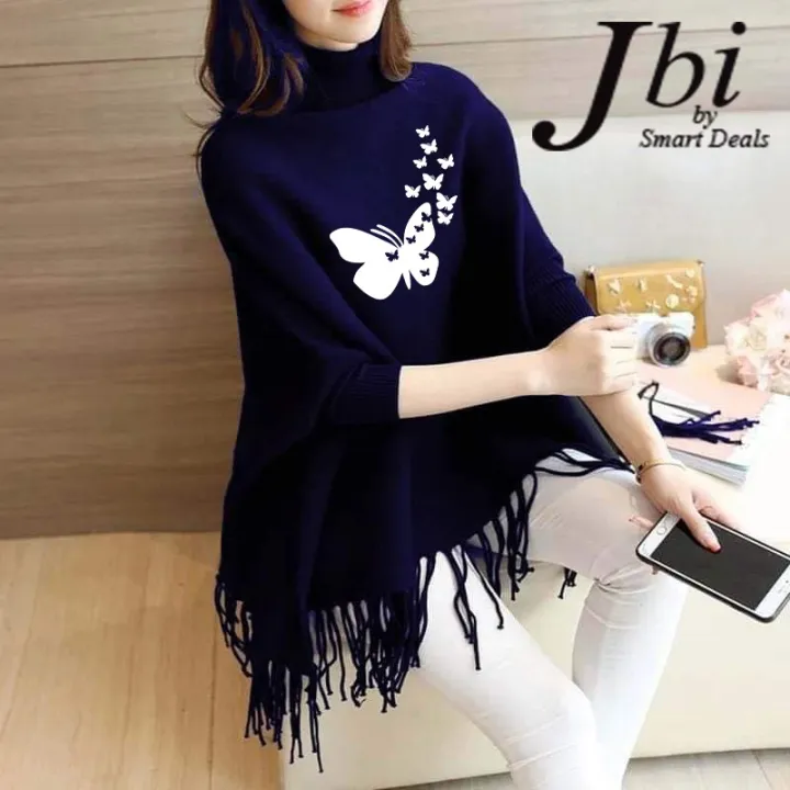 Women's%20Winter!%20Fleece%20Printed%20Poncho%20For%20Women%20Butterflies%20Printed%20Poncho%20For%20Girls%20-%20Image%206