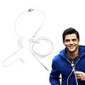Anti-Radiation Mono Earphones 3.5mm Stereo Acoustic Hollow Air Tube Wired Earpiece Earbuds Hands-free With Mic Headsets. 