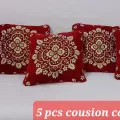 Experience Luxury Comfort with Our Premium 5-Piece Jacquard Velvet Cushion Cover Set. 