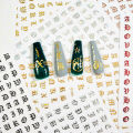 1pcs etro English Letter esign ail Art Stier 3 Self-adhesie bet er ail Art ecal Small Letter ail Wraps. 