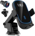KKM Wireless Car Charger, 15W Auto-Clamping Wireless Car Charger Mount, Air Vent Dashboard Car Phone Holder. 