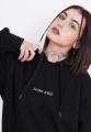 Broke artist plane black pullover hoodie for women. 