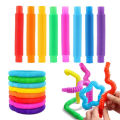 Colorful Telescopic Tubes Fidget Toys Plastic Sensory Pop Tubes Stress Relief Random Color LED Flash Pop Tubes Sensory Toy Stress Relieve Supplies / Kid Autism Anti Stress Plastic Bellows Squeeze Toys Adults Decompression Kids Toys Gifts. 