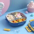 Tedemei original stainless lunch box 2 Grid/Compartments with spoon air tight lunch box. 