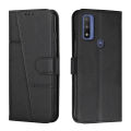 lthmy for Motorola Moto G Pure cover premium leather wallet case magnetic shock absorbing flip case with lanyard. 