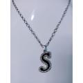 S Alphabet Locket with Chain For Girls and Boys. 
