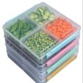4 Grid Airtight Freezer Box With Lid & Lock | Clear Storage Box | Frozen Food Fruit Organizer. 