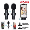 ENRG True Double Wireless Microphone With Noise Cancellation Reduction 20 Meter Long Range Portable Audio Video Recording For Type C Lightning_Port Live Game Shooting_Streaming Vlogging_Youtube For Mobile Phone Camera_iPhone - K8 K9 Q8 K35. 