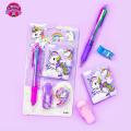 4 in 1 Purple Unicorn Stationery Set. 