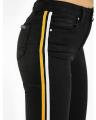BLACK WHITE & YELLOW STRIPES ANKLE LENGTH JEANS FOR HER. 