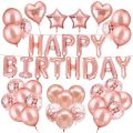 Happy Birthday Rose Gold Theme Set ( Including 13 inch Happy Birthday Foil Balloon- 30 Balloons-2 Hearts & 1 Star- Birthday Decorations-Rose Gold Theme Set-Party & Anniversary Themes Birthday & Party Items Birthday Accessories & Celebrations. 