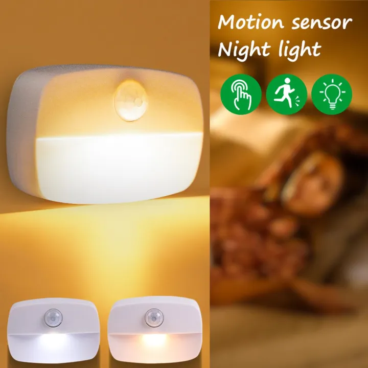 LED Night Lights Motion Sensor Light Battery Operated Wireless Wall Lamp Closet Cabinet Door Light