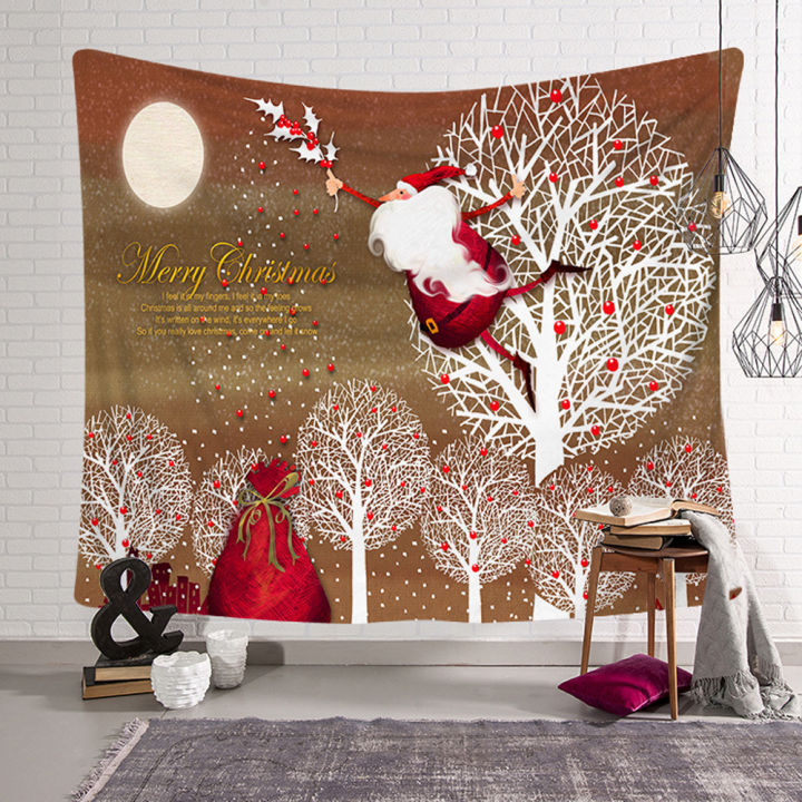 2021 Christmas Tapestry Wall Hanging Decorative Cloth Christmas Tree Home Decor Table Cloth Beach Towel for Bedroom Living Room TV Backdrop Dorm Decor Living Room