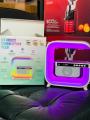 HM-G3 Big G speaker clock display wireless charging desktop dazzle colour atmosphere lamp 15 w creative gift OEM usb speaker prtable speaker led wireless charging speaker bluetooth speaker  mini speaker. 