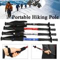 1 Piece Straight-Handle Telescopic Hiking Walking Stick Trekking Pole Alpenstock Anti-Shock Anti-Skid - Black. 