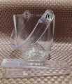 Glass Ice Bucket with Transparent Plastic Tong. 