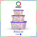 Orient Plastic Smart Containers Set of 3 Durable, Stackable Storage Boxes with Airtight Lids, BPA-Free, Ideal for Organizing Food Household Items, and More. 