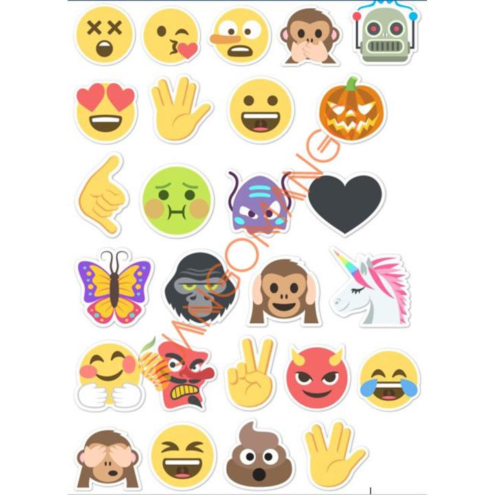 25 Pcs Emoji Cool Creative Funny Emoji Doodle Stickers Pack for Laptop and Phone DIY Stickers | Phone Stickers | Laptop Stickers - JangoMango Store