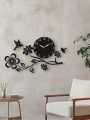 3D Wooden Wall Clock with LED Light Kiwi Bird Flower Shape Home Decor. 