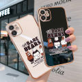 TA for iPhone 6 Plus 6s Plus Back Cover + Free Lanyard Cute Three Bears Luxury 6D Plating Case Side Pattern Soft Silicone Square Phone Cases. 