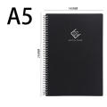 Reusable Notebook Erasable Microwave Heating Waterproof Notepad Spiral Book for School A5 Smart Notebook With Pen&Cloth. 