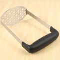 Stainless Steel Potato Masher with Broad and Ergonomic Horizontal Handle – Fine-grid Mashing Plate for Smooth Mashed Potatoes, Vegetables and Fruits. 