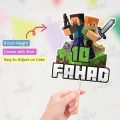 Minecraft Theme PERSONALISED Digital Cake Topper for Boy or Girl 1st Birthday Party Celebration, Cake Decoration & Perfect Birthday gift. 