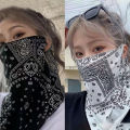 The New Summer Sun Mask Men And Women Hanging Ears Anti-Ultraviolet Half-Face Neck Protection Driving Ice Silk Mask Face Yarn Thin Section Sunlight Super Store. 