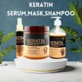 Keratin shampoo +keratin hair mask + keratin serum 3 pcs deal Keratin Hair Care Balance Hair Mask & Hair Treatment – (500ml). 