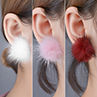 Women\'s Fashion Furry Fluffy Ball Stud Earrings Girls Trendy Sweet Jewelry. 