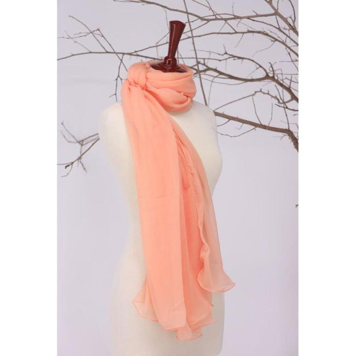 Light Peach Chiffon Dupatta For Girls/Ladies- Chiffon UnStitched Dupatta 2.5 Meter Color Premium Chiffon  Quality Durable Fabric Reasonable Stylish Look Dupatta