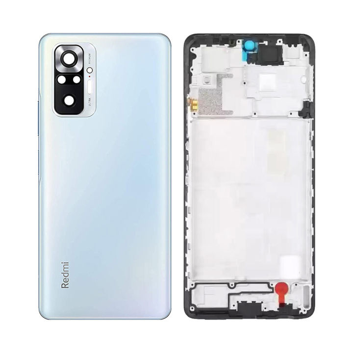 Xiaomi Redmi Note 10 Pro Complete Back Back Body Casing Housing Replacement Part with Camera Lens For Redmi Note 10 Pro - Blue