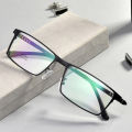 Spectacle frame rectangular glasses frame clear lens women men eyewear optical frames myopia nerd black alloy eyeglasses frame. 