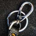 Toyota Metal and Leather Premium Keychain For Toyota Yaris Vitz Prius Landcruiser Prado Mark X Camry Cars and Bikes- Black. 