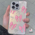 Pink Silver Bow Transparent Bracelet Case Compatible for IPhone 11 16 13 15 12 17 14 Pro Max XR X XS Max 7 Plus 8 Plus 6 8 16 6s 15 14 Plus SE 2020 Air Glitter Powder Silicone Case. 