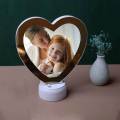 Magic Mirror Heart Shape  Large Size + Photo Frame + LED Lights + Your Free Printed Photo - Special Offer High Quality Switch Off Mirror Switch On Your Photo Frame. 