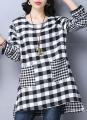 Check Style Top With Front Pocket. 