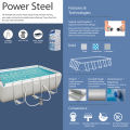 Bestway 56465 18 Ft Length Steel Frame Oval Pool, 9 Ft Width, 48 Inch Full Deep Large For Children, Easy To Setup & Drain Full Size Pool, Water & Summer Fun, Depth Family Swimming Pools, With Filter Pump, Ladder & 3-layer Puncture Resistant Liner. 