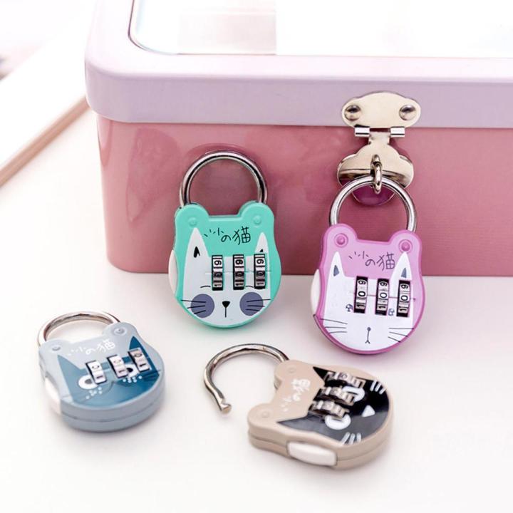 Lock Handbag Safe Lock Locker Combination Lock Secure Luggage Lock Cute Cat Code Lock Mini Travel Padlock