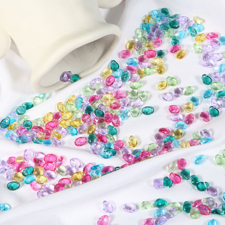 50pcs Mixed Color Smooth Glass Water Drop Beads Crystal Austria Beads for DIY Bracelet Earring Jewelry Making
