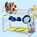Best Of 2023 G Shape 3 Tire Dishrack Plate Dish Spoon Fork Bowl Cup Drain Rack Kitchen Organizer. 