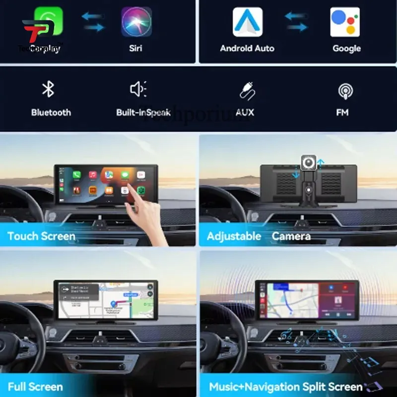 Lehwey 10.26 Inch CarPlay Tablet with Dashcam