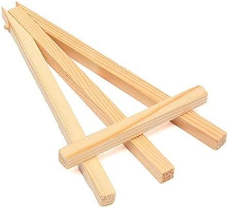 12" High Natural Wood Display Stand A-Frame Artist Easel , Adjustable Wooden Tripod Tabletop Holder Stand for Canvas, Painting Party, Kids Crafts, Photos, Pictures, Signs