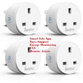 Smart Plug WiFi Alexa Plugs Mini Outlet Wireless Socket 4 Pack, Energy Monitoring, Smart life App Works with Alexa/Google Home by Avatar Controls Remote Controlled Timer No Hub Required. 